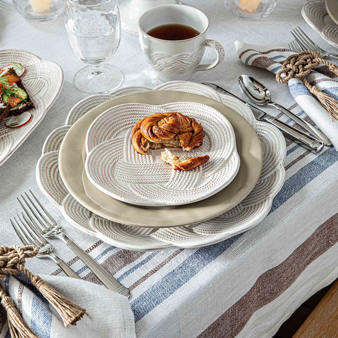 Danish Stripe 60" x 120" Tablecloth - Taupe
