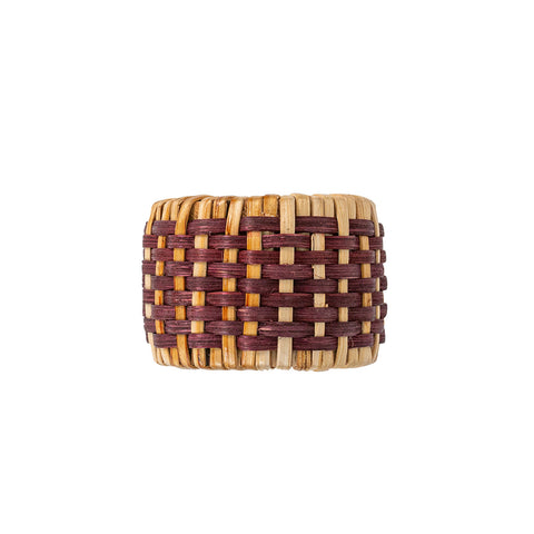 Woven Napkin Ring Set/4 - Cranberry