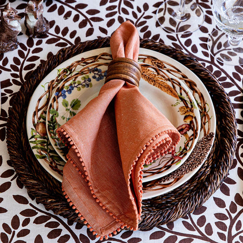 Berry Trim Napkin - Persimmon