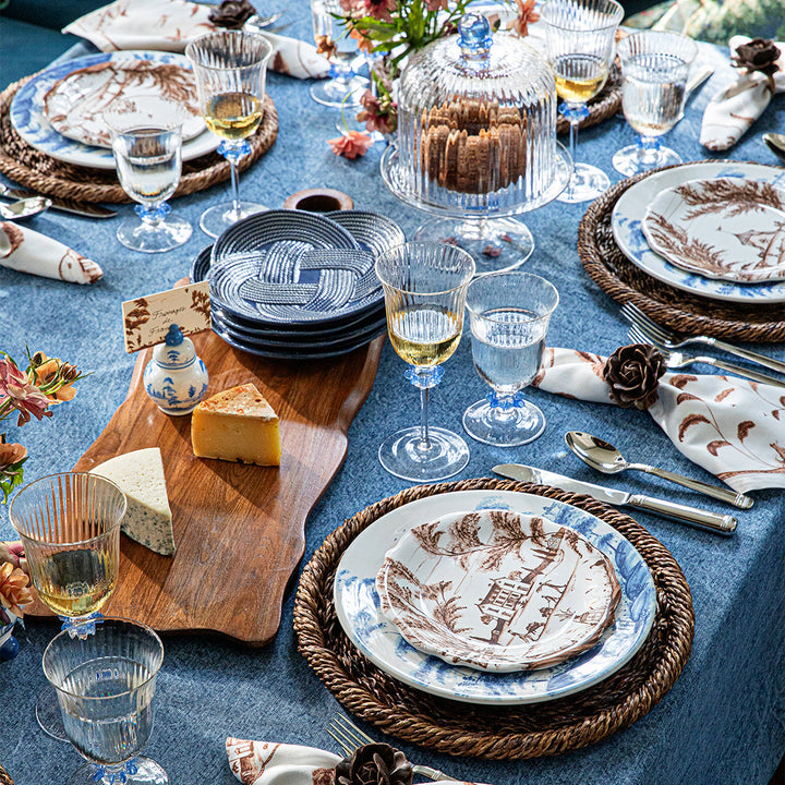 Nell Ruffle Petite Cake Dome &amp; Stand Set - Chambray