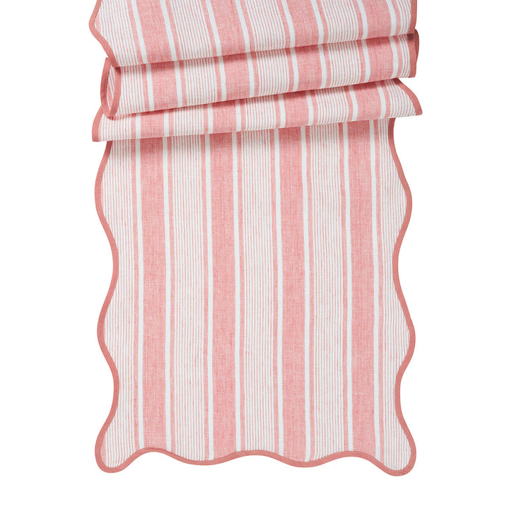 Cabana Stripe 18" x 90" Table Runner - Coral