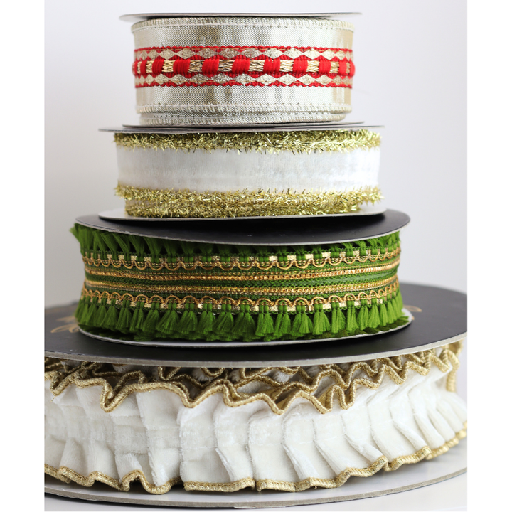White Velvet Pleated Metallic Dupion DBL Fusedx1.5