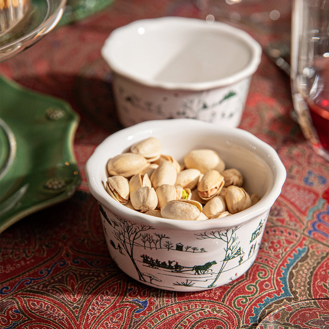Country Estate Winter Frolic Ramekin - Evergreen