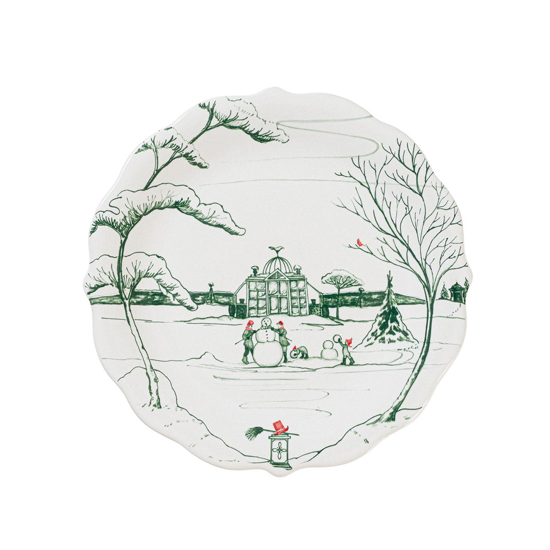 Country Estate Winter Frolic Party Plate Assorted Set/4 - Evergreen