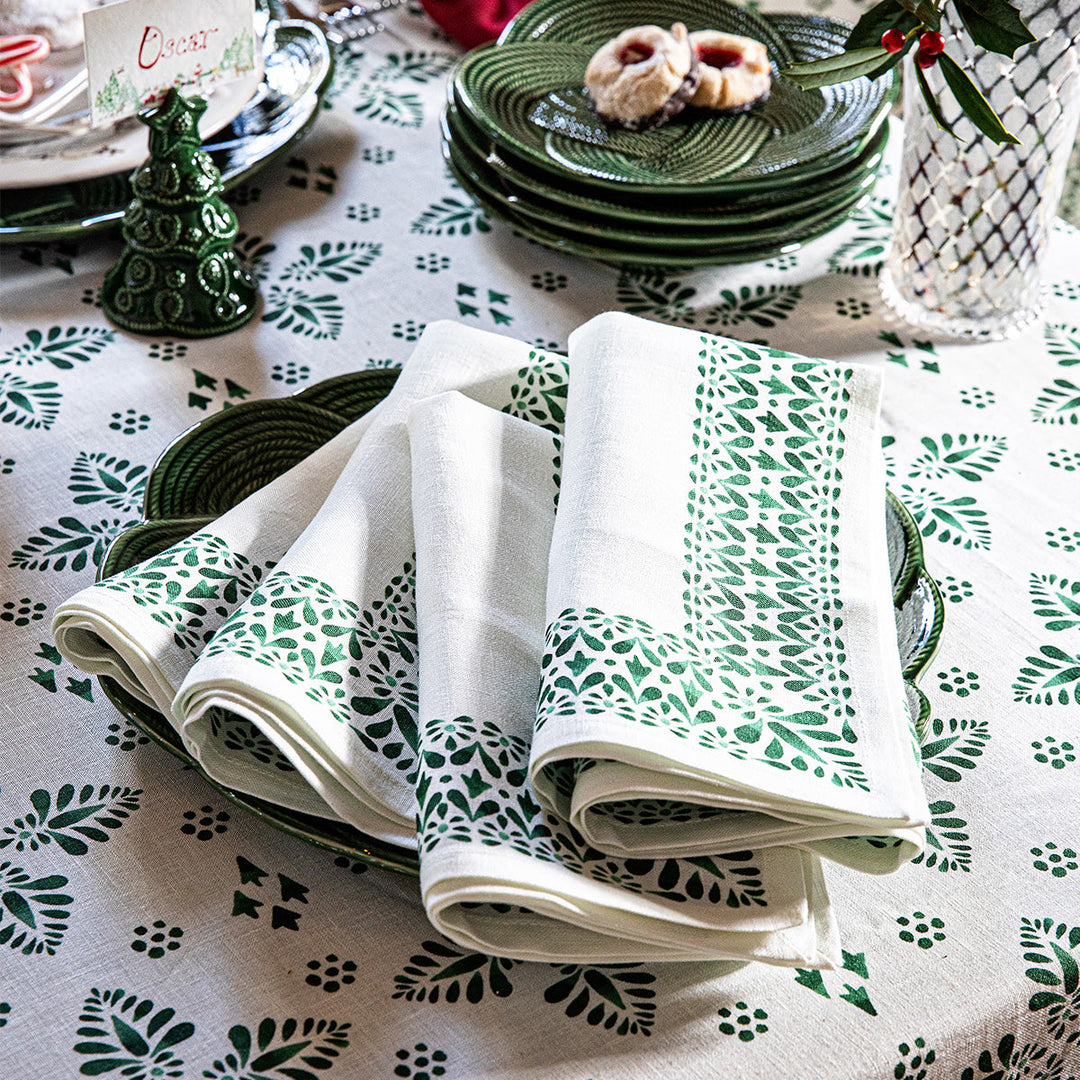 Iberian Border Napkin Set/4 - Evergreen