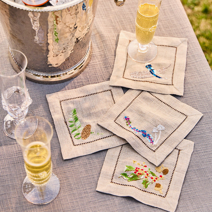 Forest Walk Cocktail Napkin Assorted Set/4 - Multi