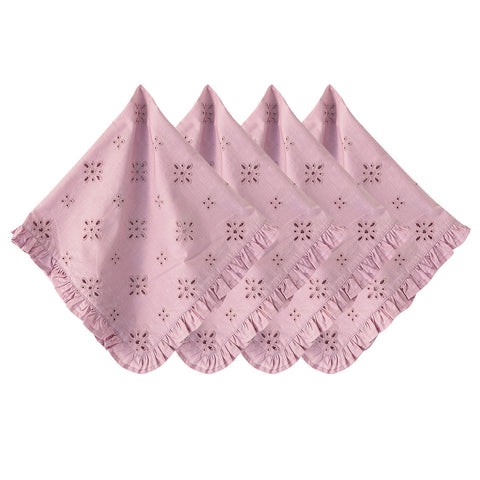 Eyelet Napkin Set/4 - Lilac