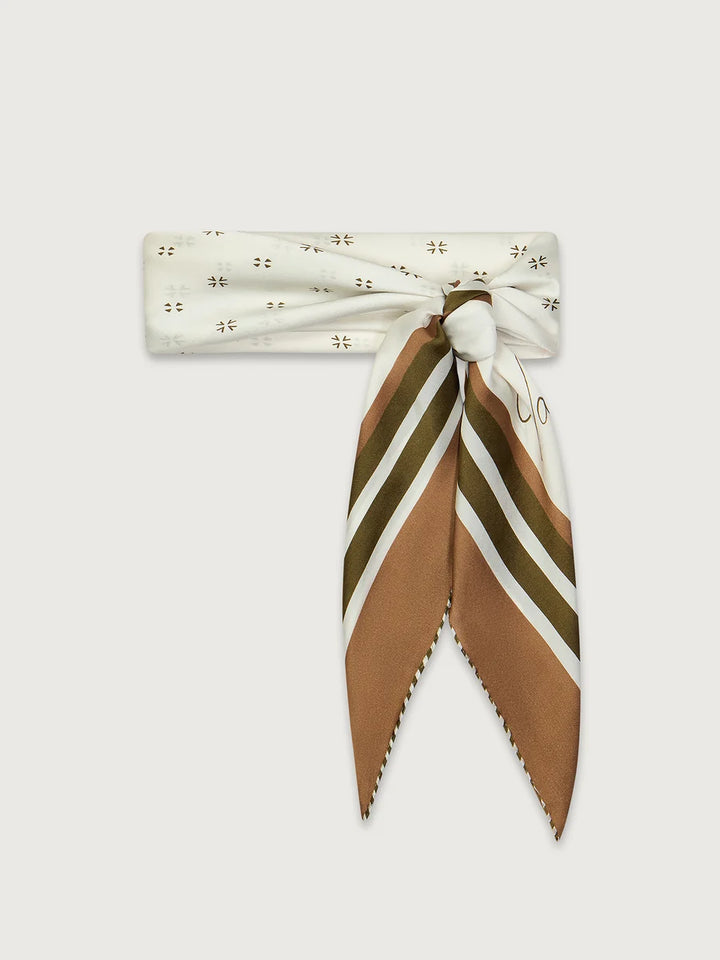 Silk Signature Scarf (Pristine / Golden Bronze)
