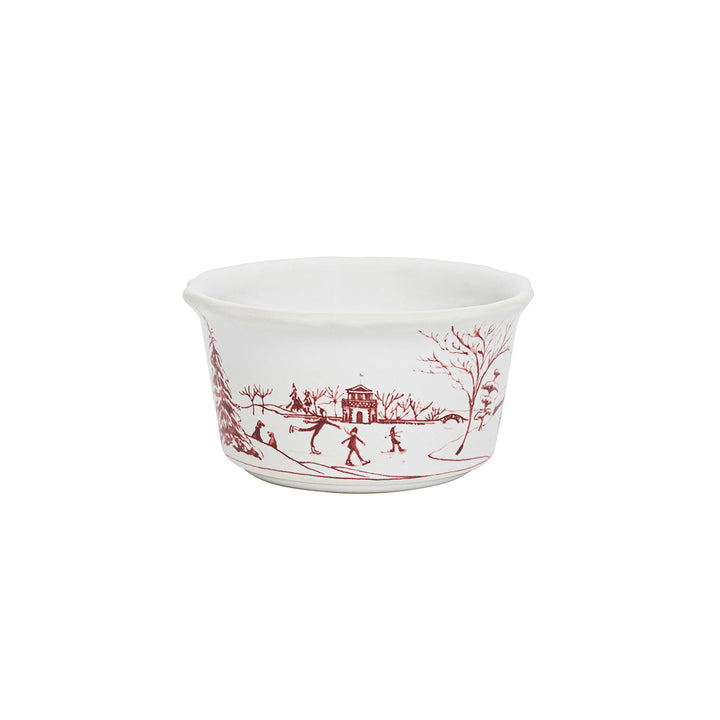 Country Estate Winter Frolic Ramekin - Ruby