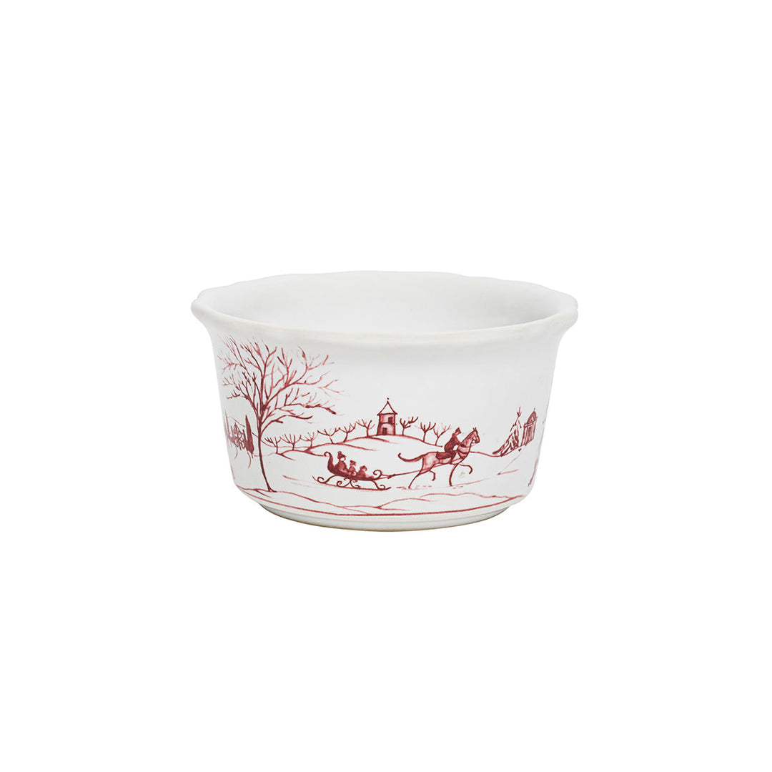 Country Estate Winter Frolic Ramekin - Ruby