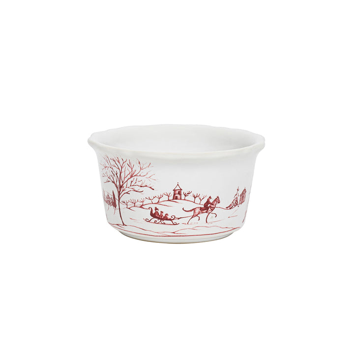 Country Estate Winter Frolic Ramekin - Ruby