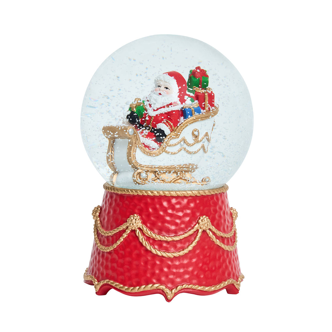 Berry &amp; Thread North Pole Santa in Sleigh Snow Globe