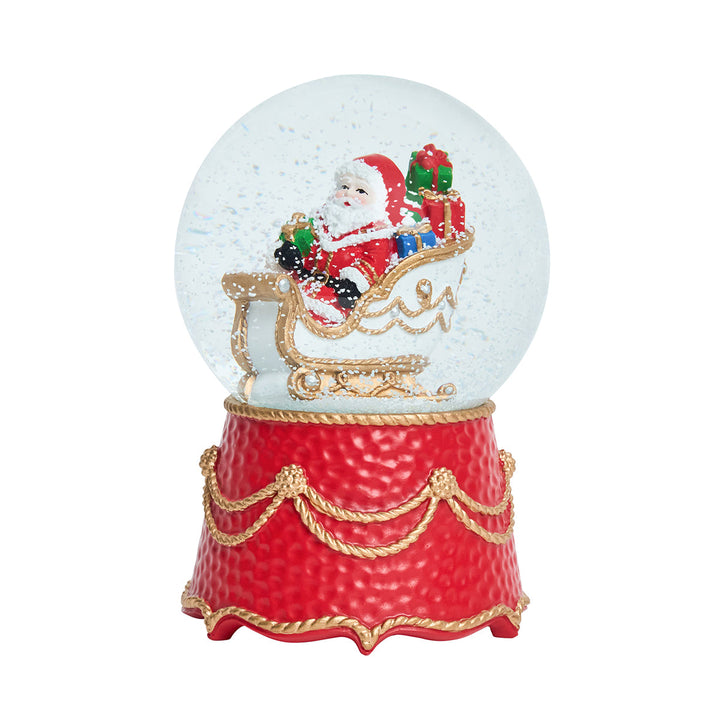 Berry &amp; Thread North Pole Santa in Sleigh Snow Globe