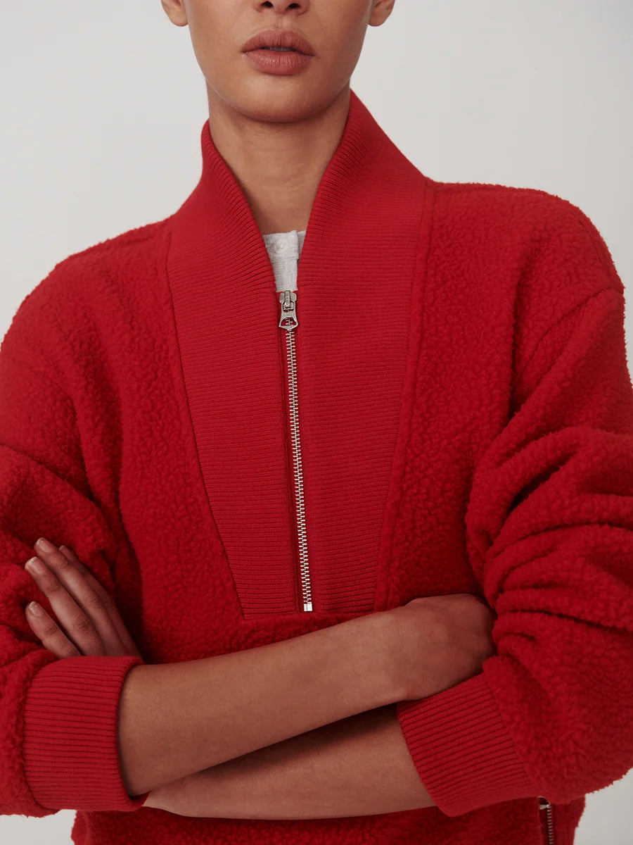 Mumford Half Zip Fleece (Washed Red)