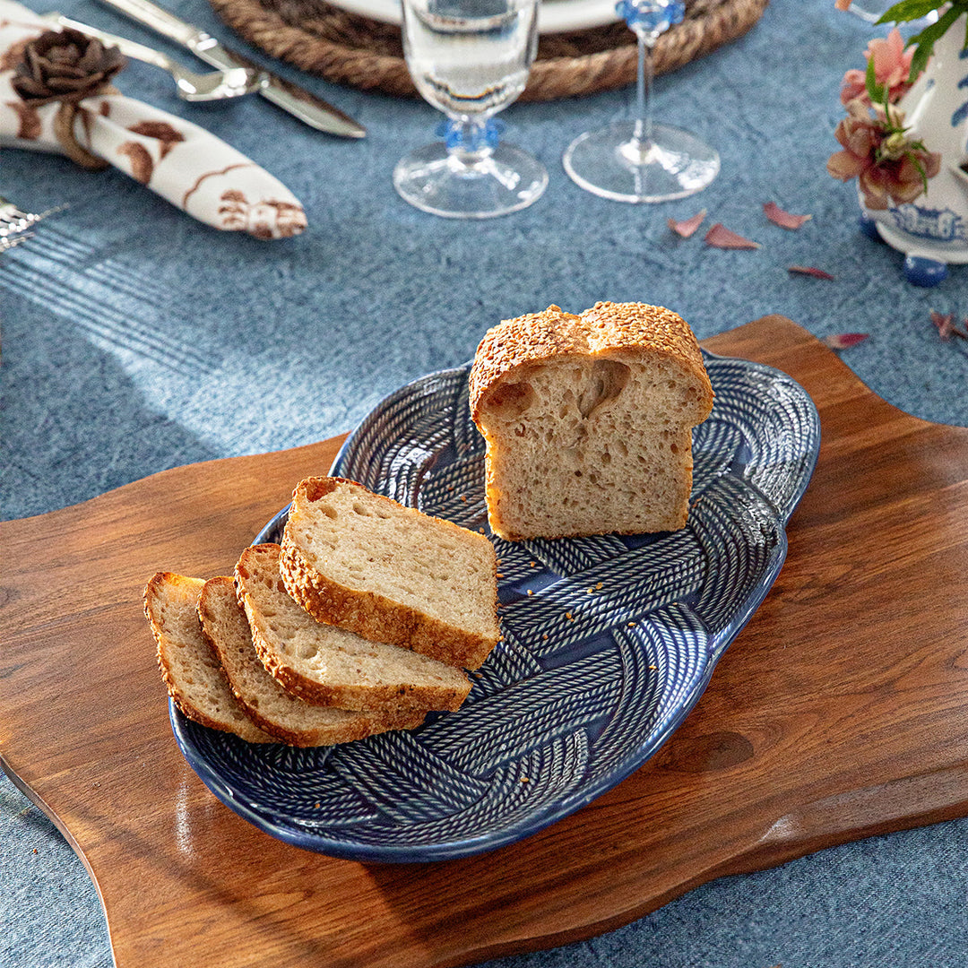 Le Panier Mystic Knot 15" Hostess Tray - Denim