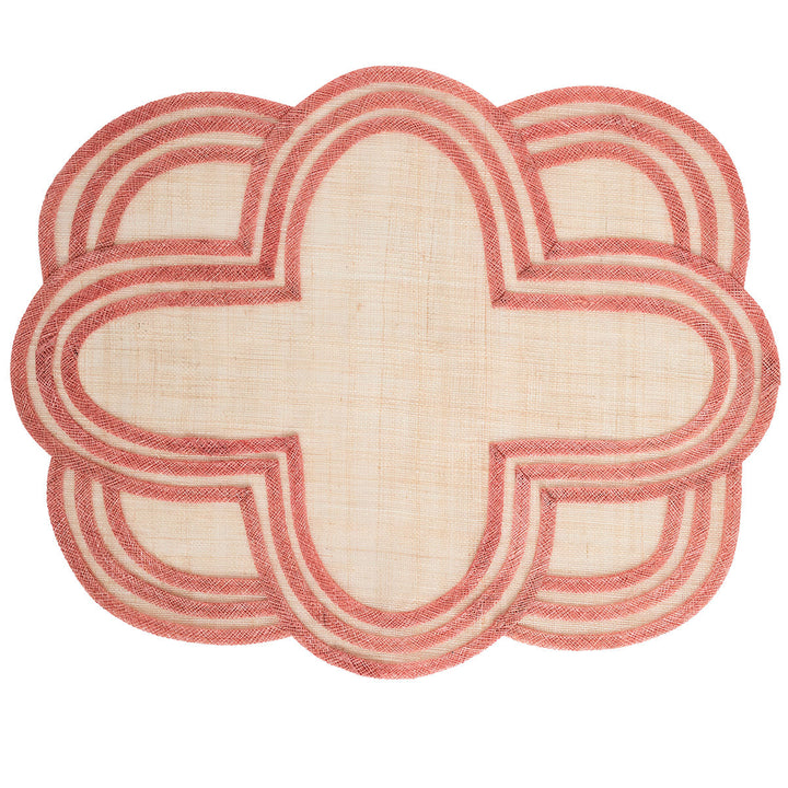 Scallop Stripe Placemat - Coral