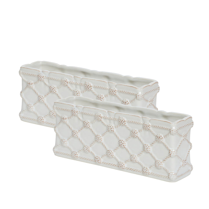 Berry &amp; Thread Petite Parterre Garden 8" Planter Set/2 - Whitewash