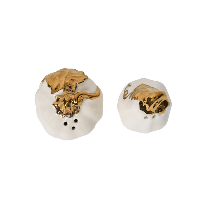 Forest Walk Pumpkin Salt & Pepper Shakers - Gold