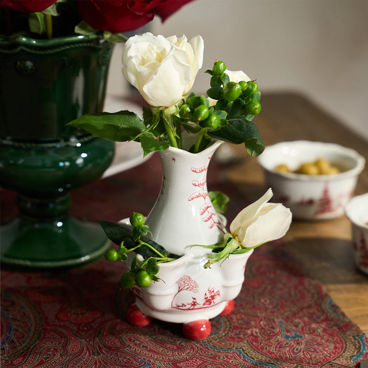 Country Estate Winter Frolic 6" Tulipiere Vase - Ruby