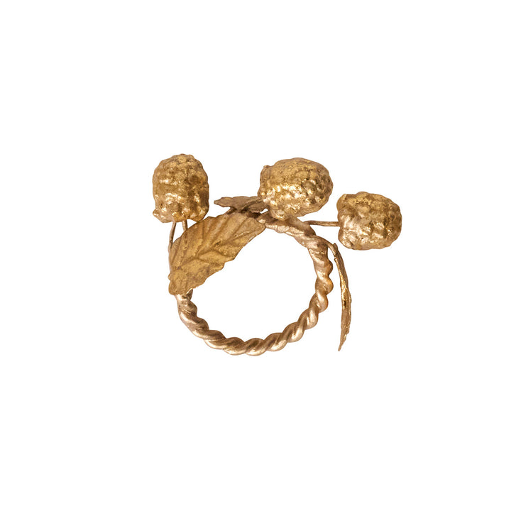 Forest Walk Leaf Napkin Ring Assorted Set/4 - Gold
