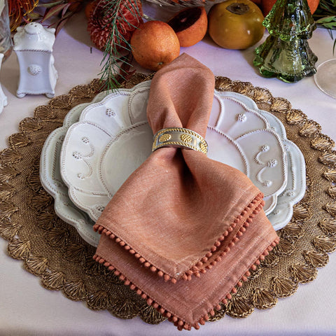 Berry Trim Napkin - Persimmon