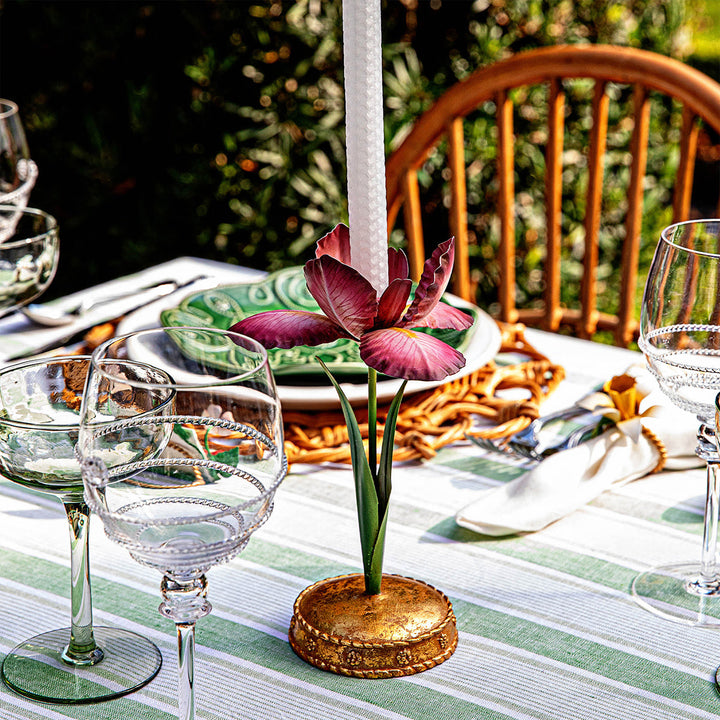 Meadow Walk Iris 9" Candlestick - Pink