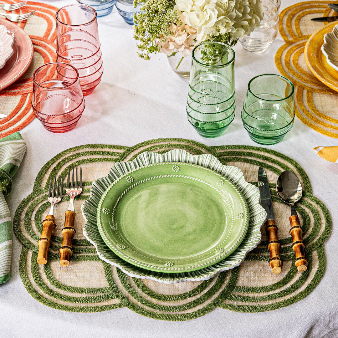 Berry &amp; Thread Melamine Dessert/Salad Plate Set/4 - Seagrass