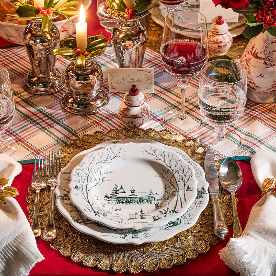 Country Estate Winter Frolic Dessert/Salad Plate - Evergreen