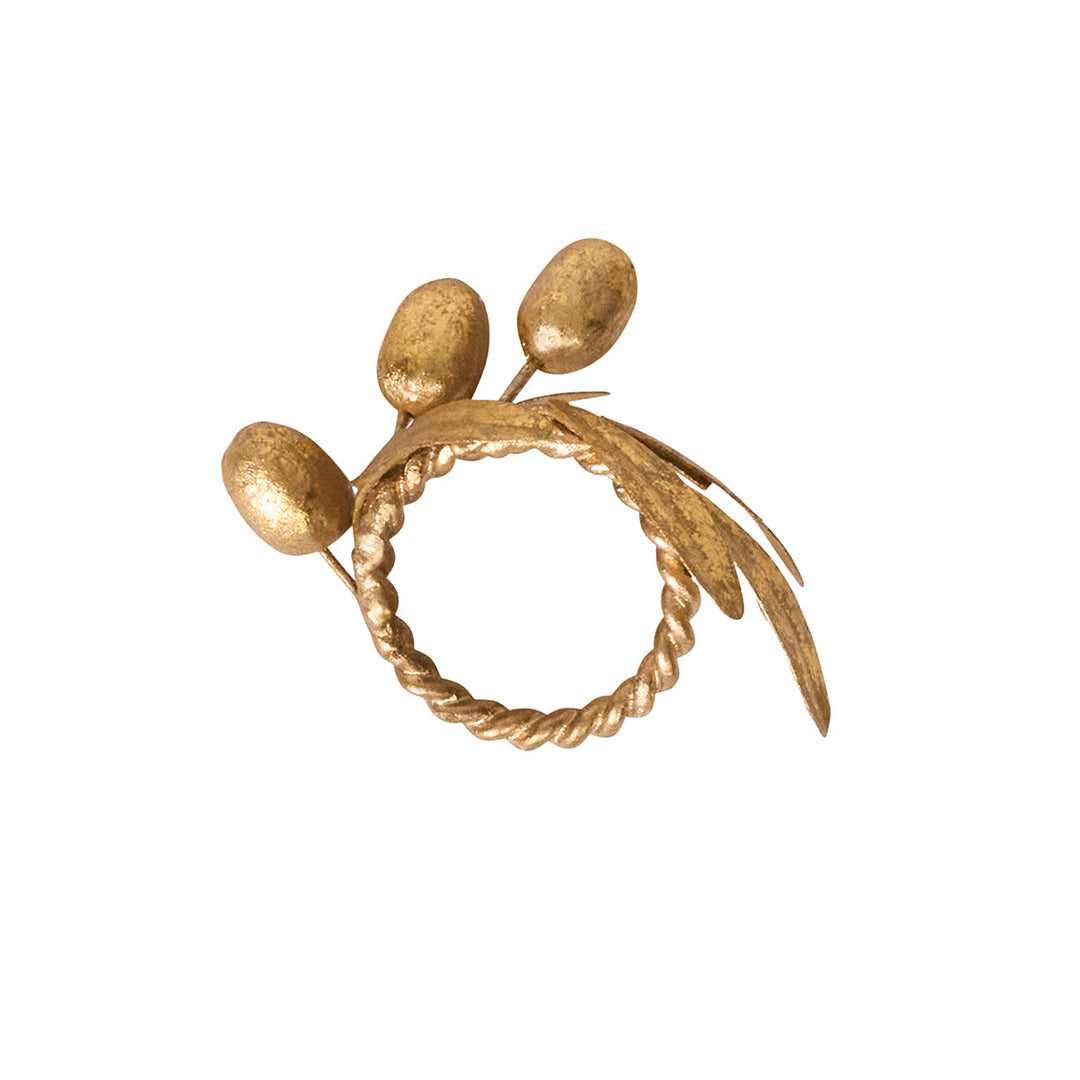 Forest Walk Leaf Napkin Ring Assorted Set/4 - Gold