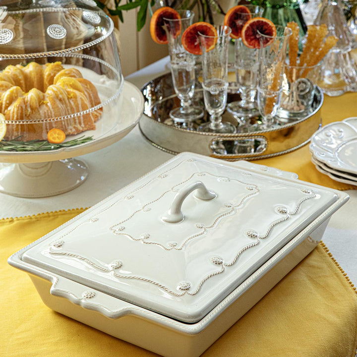 Berry & Thread 13" Rectangular Baker with Lid - Whitewash