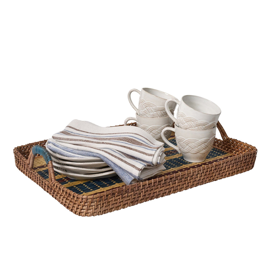 Danish Stripe 21" Tray - Navy