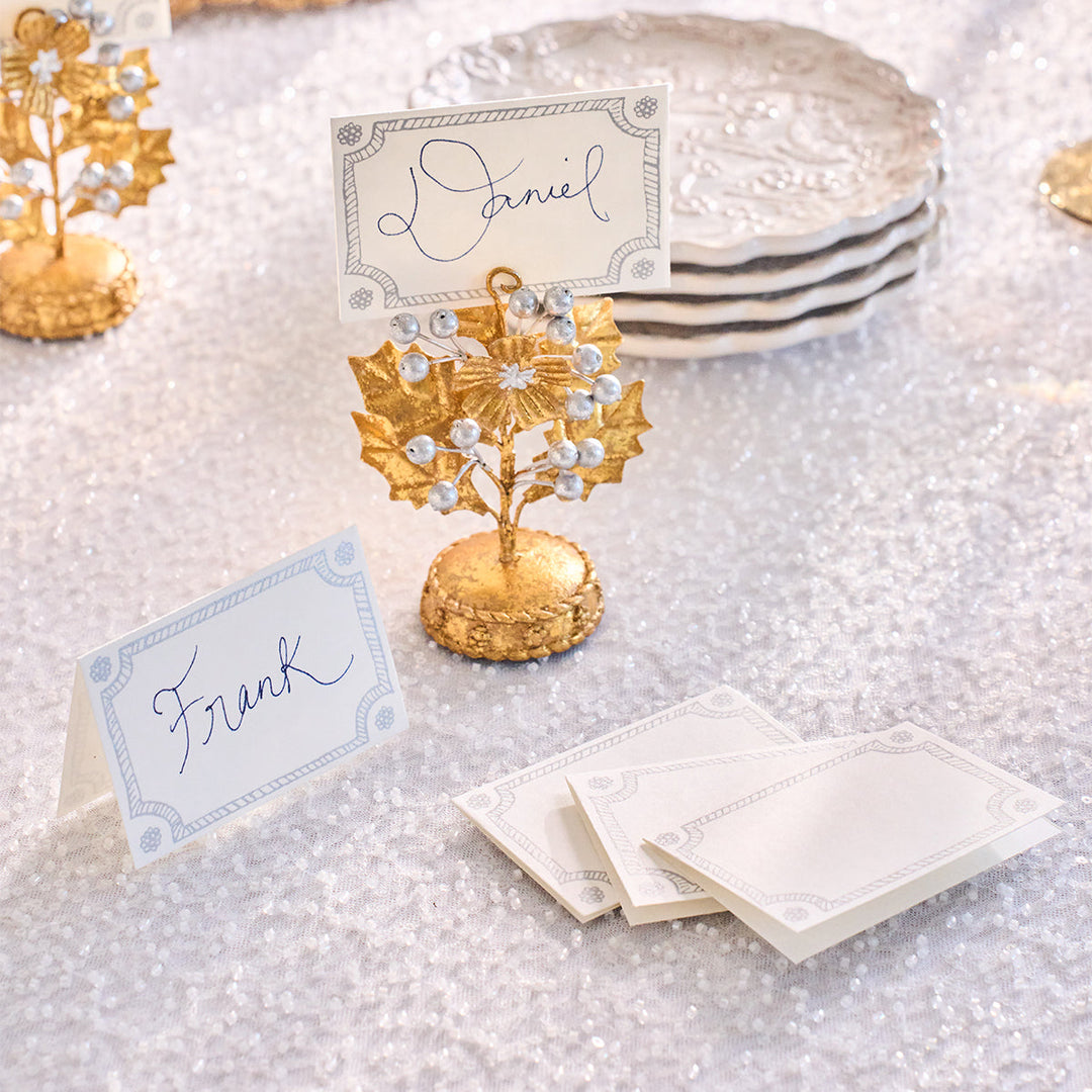 Berry &amp; Thread Place Card Set/12 - Silver
