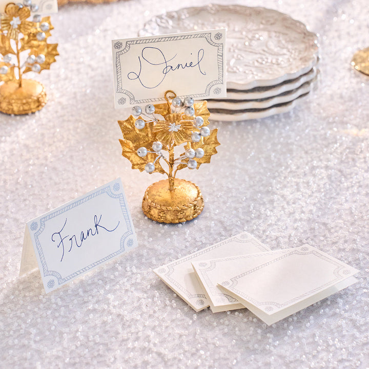 Berry &amp; Thread Place Card Set/12 - Silver