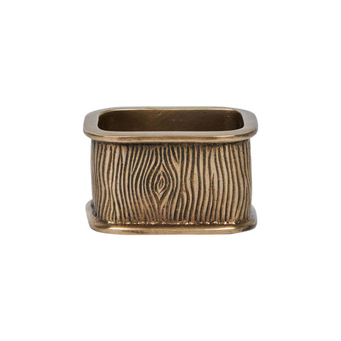 Blenheim Oak Napkin Ring Set/4 - Brass