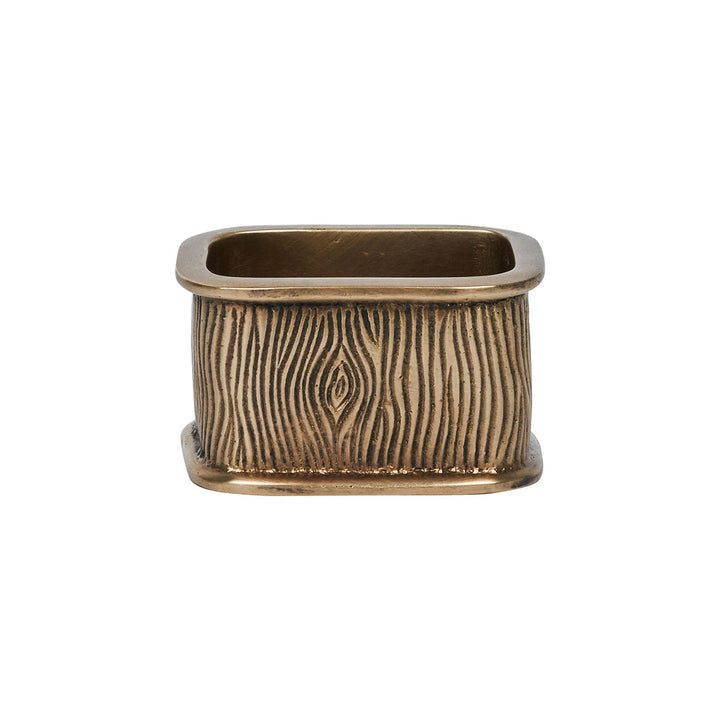 Blenheim Oak Napkin Ring Set/4 - Brass