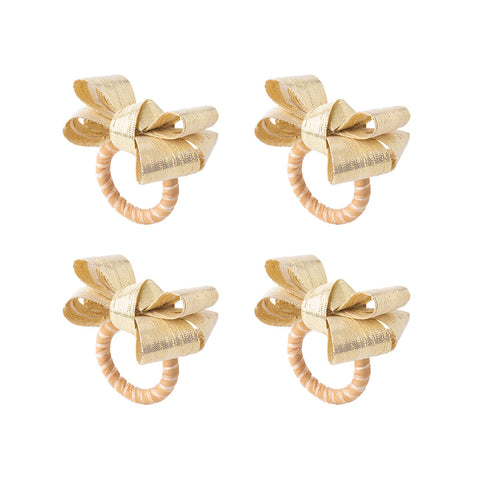 Tuxedo Napkin Ring Set/4 - Gold