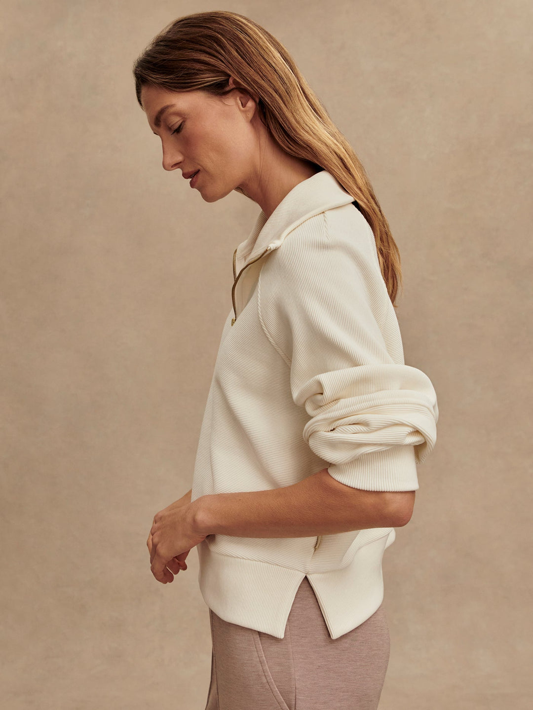 Milano Half Zip Sweat (Ivory)