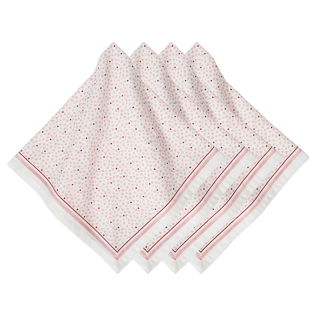 Love You More Napkin Set/4 - Pink