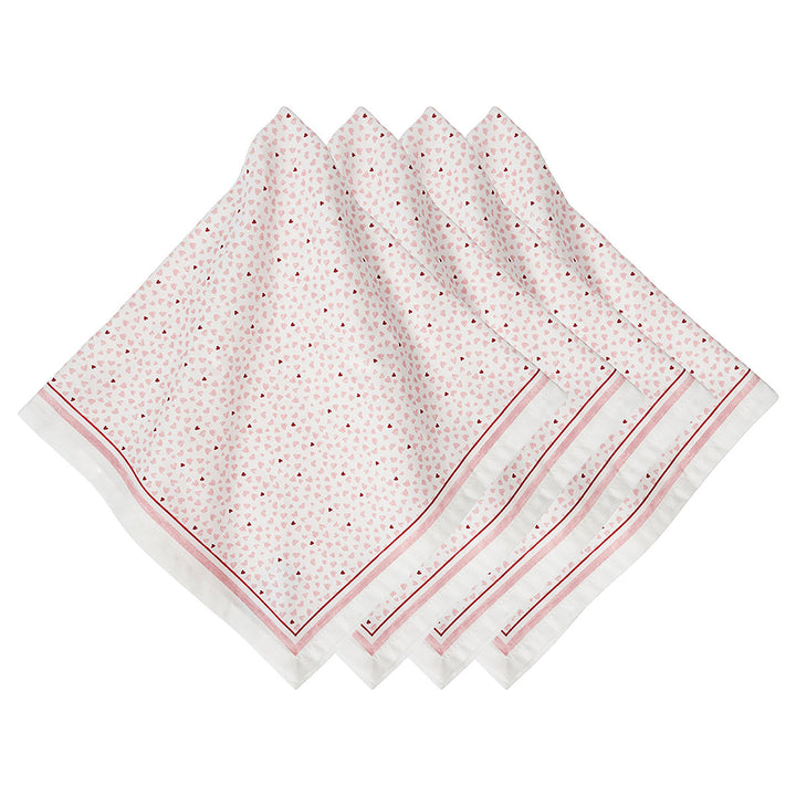 Love You More Napkin Set/4 - Pink