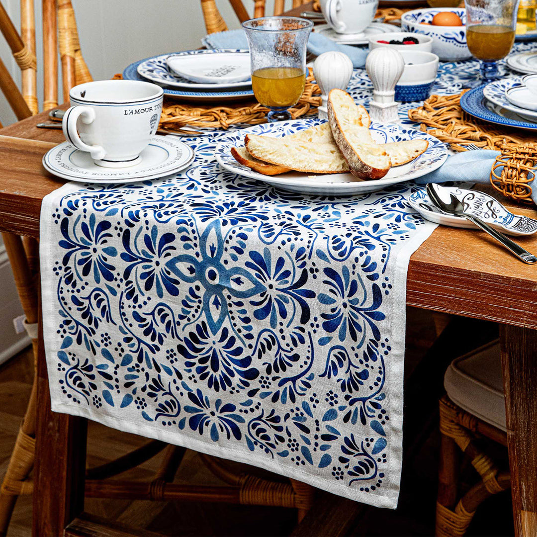 Iberian 18" x 90" Table Runner - Indigo