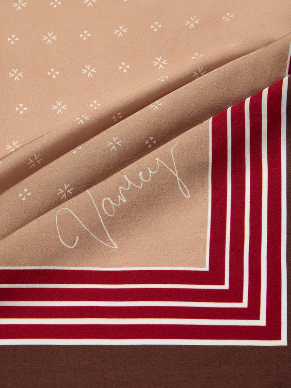 Silk Signature Scarf (Taupe / Rumba Rose)