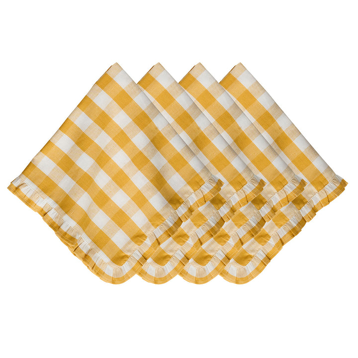Gingham Ruffle Napkin Set/4