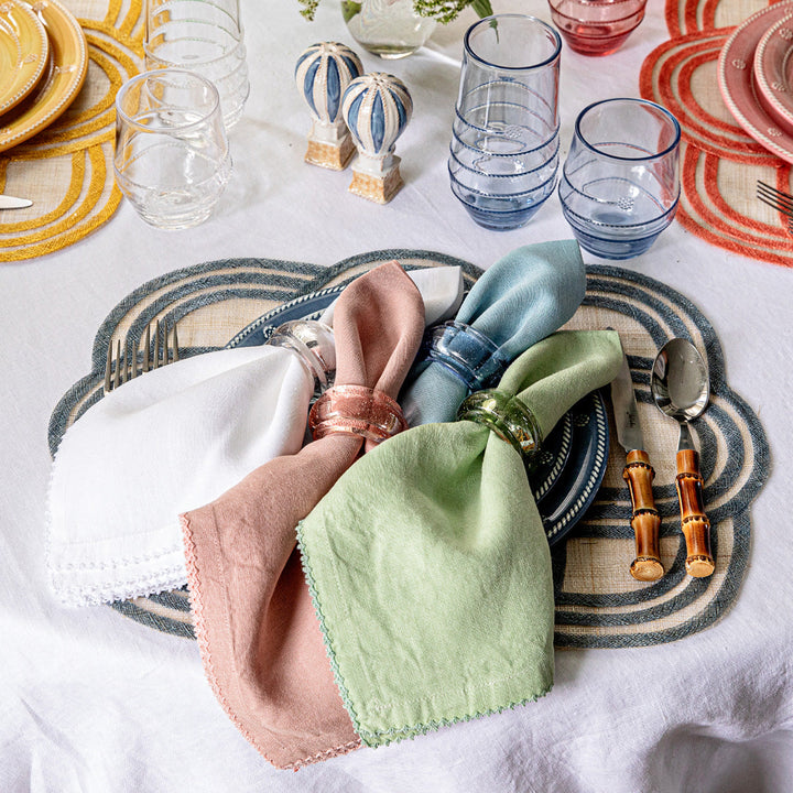 Berry Scallop Napkin Set/4 - Light Green