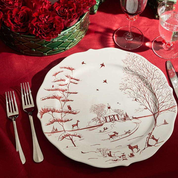 Country Estate Winter Frolic Charger/Platter - Ruby