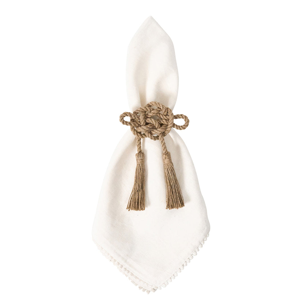 Mystic Knot Napkin Ring Set/4 - Taupe
