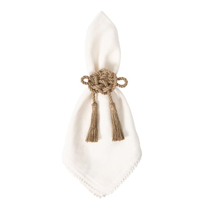 Mystic Knot Napkin Ring Set/4 - Taupe