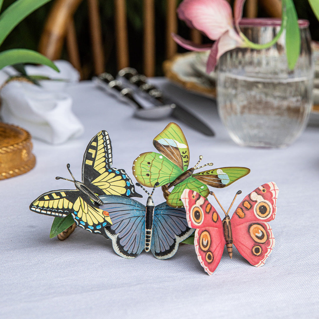 Meadow Walk Butterfly Napkin Ring Assorted Set/4 - Multi