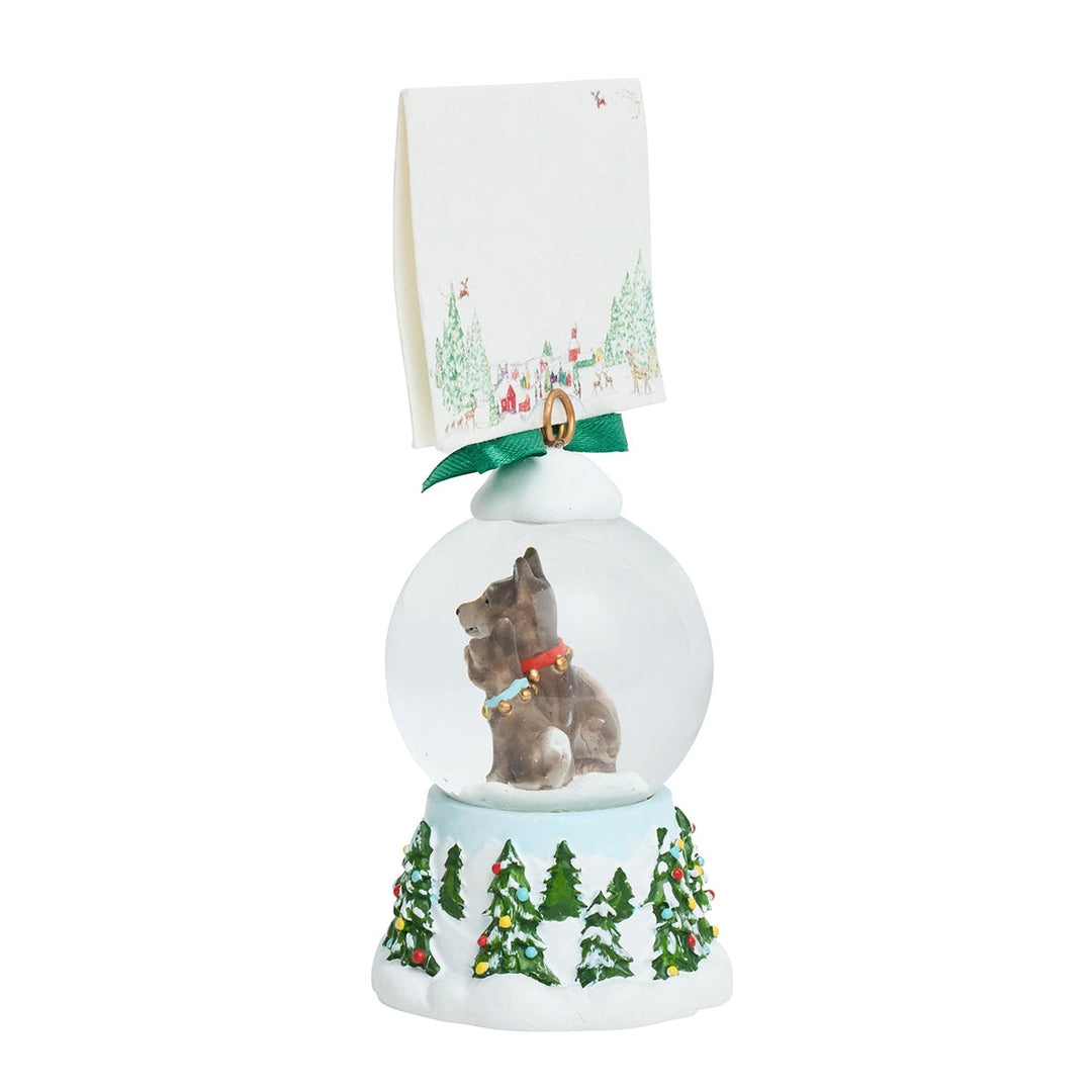 Berry &amp; Thread North Pole Husky Snow Globe Place Card Holder