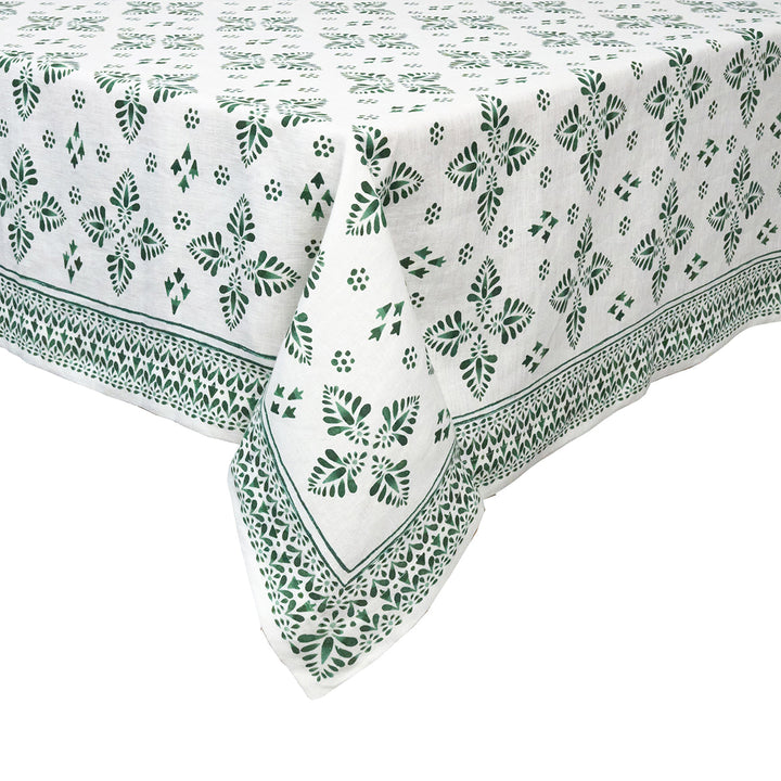 Iberian Border 60" x 120" Tablecloth - Evergreen