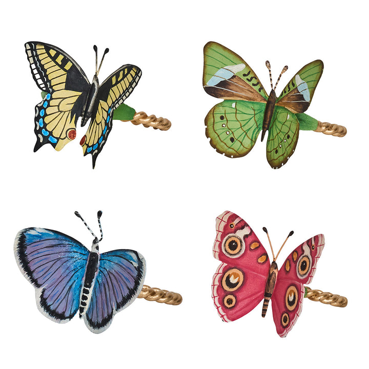 Meadow Walk Butterfly Napkin Ring Assorted Set/4 - Multi